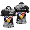 Maxcorners Personalized Billiard Shirt Billiard Jersey For Men Billiard Gifts For Men Team 8 Ball Pool Billiard Polo & 1/4 Zip