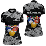 Maxcorners Personalized Billiard Shirt Billiard Jersey For Men Billiard Gifts For Men Team 8 Ball Pool Billiard Polo & 1/4 Zip