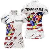 Maxcorners Billiard Jerseys American Flag 8 Ball Pool Billiard Shirts For Men Polo & 1/4 Zip Shirt Team