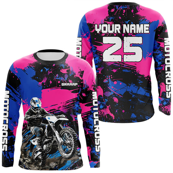 Maxcorners Custom Motocross Jersey Dirt Bike Clothes Upf30+ Mens Women Off-Road Jersey| MT2709
