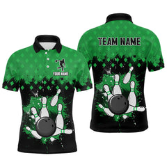 Maxcorners Green Bowling Jersey Men And Women Custom Bowling Shirts Unisex Polo Bowling Team Shirt
