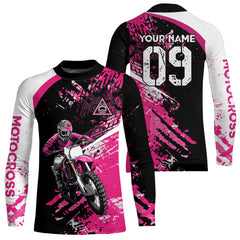 Maxcorners Adult&Kid Custom Motocross Jersey Pink UPF30+ MX Racing Biker Off-road Dirt Bike Racewear| MT2809
