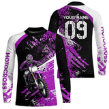 Maxcorners Adult&Kid Custom Motocross Jersey Purple UPF30+ MX Racing Biker Off-road Dirt Bike Racewear| MT2809
