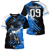 Maxcorners Adult&Kid Custom Motocross Jersey Blue UPF30+ MX Racing Biker Off-road Dirt Bike Racewear| MT2809