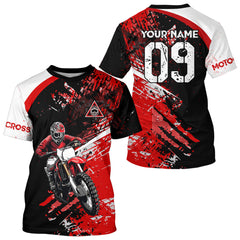 Maxcorners Adult&Kid Custom Motocross Jersey Red UPF30+ MX Racing Biker Off-road Dirt Bike Racewear| MT2809