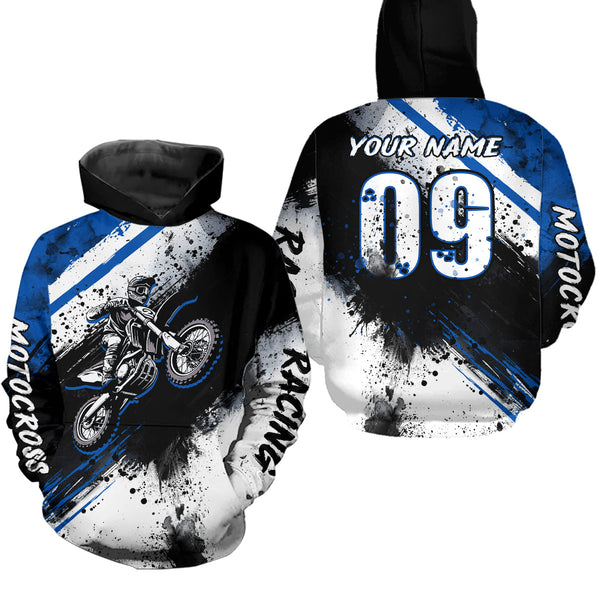 Maxcorners Adult  blue custom dirt bike jersey Motocross jersey upf30+ mens women Motocross Shirt| MT2709