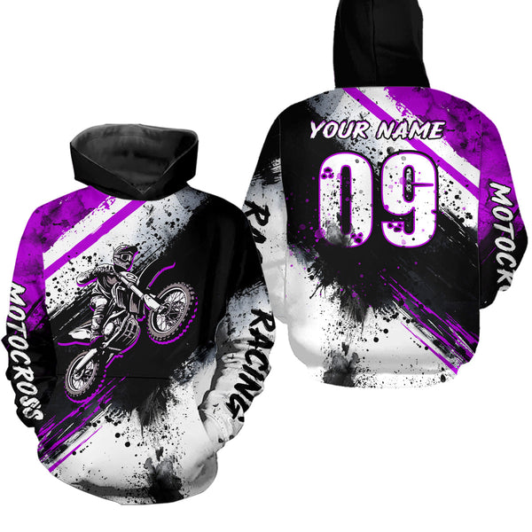 Maxcorners Adult purple custom dirt bike jersey Motocross jersey upf30+ mens women Motocross Shirt| MT2709