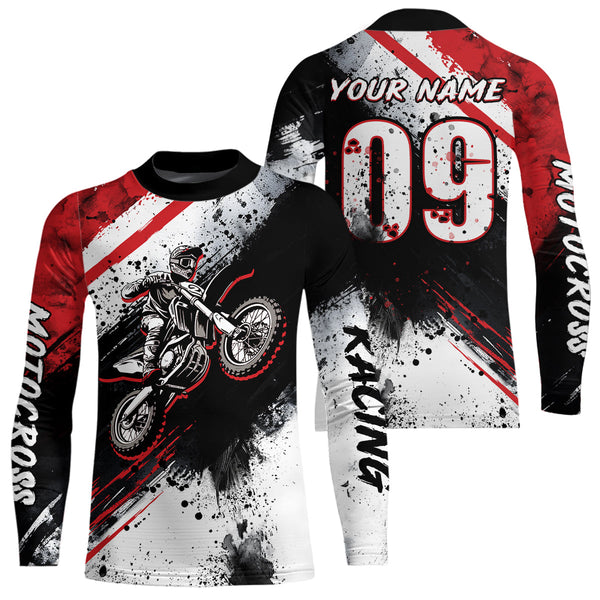 Maxcorners Adult red custom dirt bike jersey Motocross jersey upf30+ mens women Motocross Shirt| MT2709