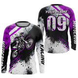 Maxcorners Adult purple custom dirt bike jersey Motocross jersey upf30+ mens women Motocross Shirt| MT2709