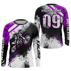 Maxcorners Adult purple custom dirt bike jersey Motocross jersey upf30+ mens women Motocross Shirt| MT2709
