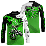 Maxcorners Custom Motocross Jersey Green Dirt Bike Clothes Upf30+ Mens Women Motorcycle Jersey| MT2709