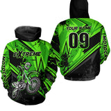 Maxcorners Custom Dirt Bike Jersey Green Motocross Jersey Upf30+ Mens Women Extreme Racing Shirt| MT2809