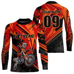 Maxcorners Custom Dirt Bike Jersey Orange Motocross Jersey Upf30+ Mens Women Extreme Racing Shirt| MT2809