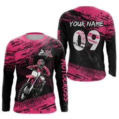 Maxcorners Pink Custom Dirt Bike Jersey Motocross Jersey Motocross Shirts LM2809