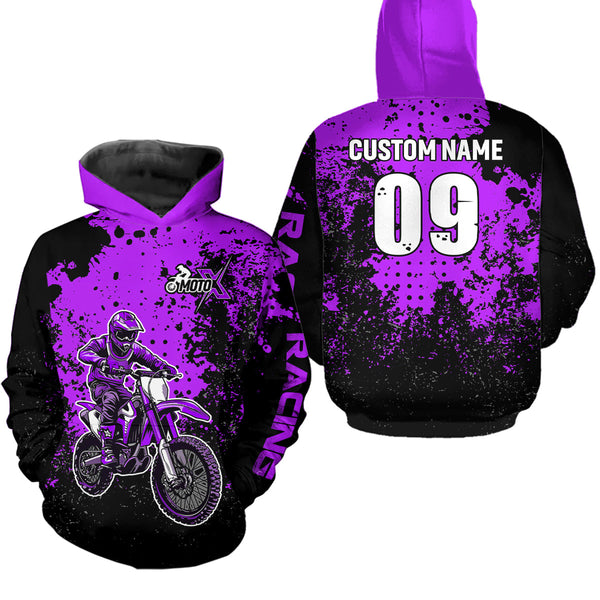 Maxcorners Custom Purple Motocross Jersey for Men Women Upf30+ Dirt Bike Shirt Motorcycle Jersey| MT2709