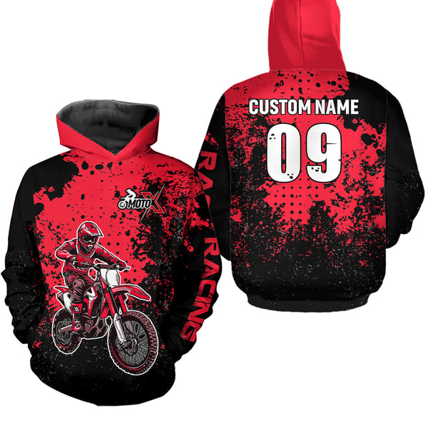 Maxcorners Custom Red Motocross Jersey for Men Women Upf30+ Dirt Bike Shirt Motorcycle Jersey| MT2709