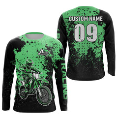 Maxcorners Custom Green Motocross Jersey for Men Women Upf30+ Dirt Bike Shirt Motorcycle Jersey| MT2709