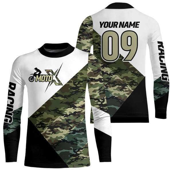 Maxcorners Custom Dirt Bike Jersey Camo Motocross Jersey Upf30+ Mens Women Racing Shirt| MT2809