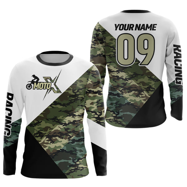 Maxcorners Custom Dirt Bike Jersey Camo Motocross Jersey Upf30+ Mens Women Racing Shirt| MT2809