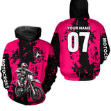 Maxcorners Custom Dirt Bike Jersey Pink Motocross Jersey Upf30 Mens Women Racing Shirt| MT2809