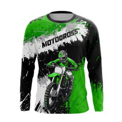 Maxcorners Adult&Kid Green Custom Motocross Jersey UPF30+ MX Racing Dirt Bike Racewear| MT2809