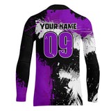 Maxcorners Adult&Kid Purple Custom Motocross Jersey UPF30+ MX Racing Dirt Bike Racewear| MT2809
