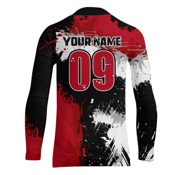 Maxcorners Adult&Kid Red Custom Motocross Jersey UPF30+ MX Racing Dirt Bike Racewear| MT2809