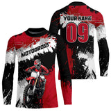 Maxcorners Adult&Kid Red Custom Motocross Jersey UPF30+ MX Racing Dirt Bike Racewear| MT2809