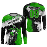Maxcorners Adult&Kid Green Custom Motocross Jersey UPF30+ MX Racing Dirt Bike Racewear| MT2809