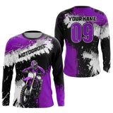 Maxcorners Adult&Kid Purple Custom Motocross Jersey UPF30+ MX Racing Dirt Bike Racewear| MT2809