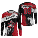 Maxcorners Adult&Kid Red Custom Motocross Jersey UPF30+ MX Racing Dirt Bike Racewear| MT2809