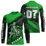 Maxcorners Custom Motocross Jersey Green Mens Women Upf30+ Dirt Bike Jersey Racing Shirt| MT2709