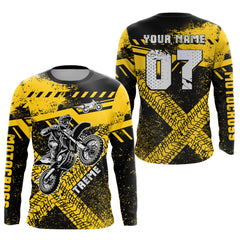 Maxcorners Custom Yellow Motocross Jersey for Men Women Extreme Dirt Bike Shirt| LM2809