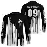 Maxcorners Adult&Kid black custom dirt bike jersey Motocross jersey upf30+ mens women Motocross Shirt| MT2709
