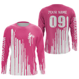 Maxcorners Adult&Kid pink custom dirt bike jersey Motocross jersey upf30+ mens women Motocross Shirt| MT2709