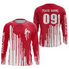 Maxcorners Adult&Kid red custom dirt bike jersey Motocross jersey upf30+ mens women Motocross Shirt| MT2709
