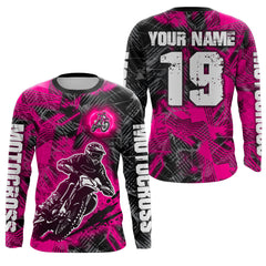 Maxcorners Pink Custom Dirt Bike Jersey Motocross Jersey Upf30+ Motocross Shirt LM2809