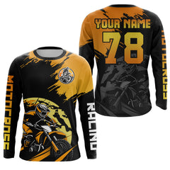 Maxcorners Custom Dirt Bike Jersey Orange Motocross Jersey Upf30+ Mens Women Motocross Shirt LM2809