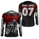 Maxcorners Red Motocross Jersey Upf30+ Custom Dirt Bike Jersey Mens Women Off-Road Jersey Adult&Kid| MT2709