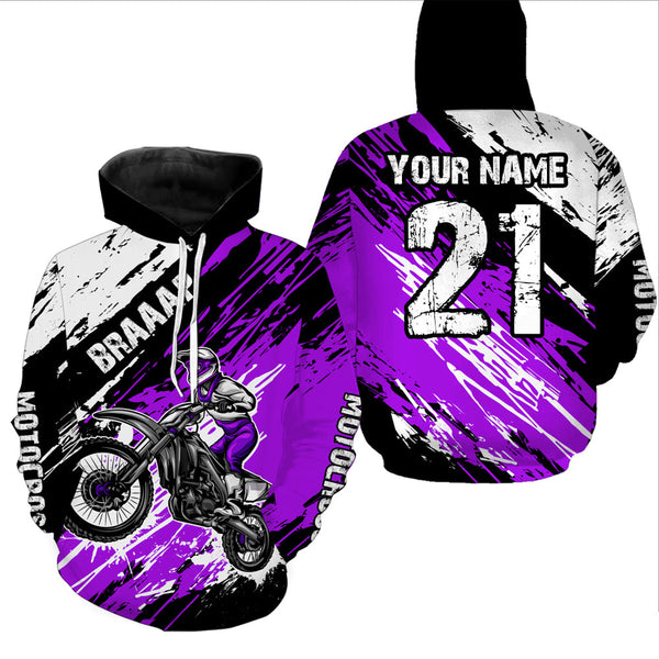 Maxcorners Adult&Kid purple custom dirt bike jersey Motocross jersey mens women braaap motocross shirt| MT2709