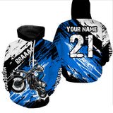 Maxcorners Adult&Kid blue custom dirt bike jersey Motocross jersey mens women braaap motocross shirt| MT2709