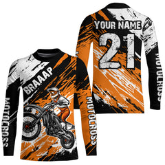 Maxcorners Adult&Kid orange custom dirt bike jersey Motocross jersey mens women braaap motocross shirt| MT2709