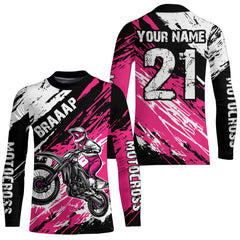 Maxcorners Adult&Kid pink custom dirt bike jersey Motocross jersey mens women braaap motocross shirt| MT2709