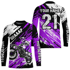 Maxcorners Adult&Kid purple custom dirt bike jersey Motocross jersey mens women braaap motocross shirt| MT2709