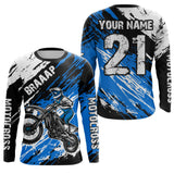 Maxcorners Adult&Kid blue custom dirt bike jersey Motocross jersey mens women braaap motocross shirt| MT2709