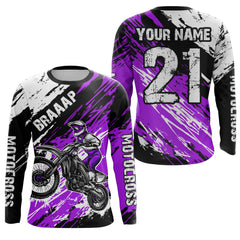 Maxcorners Adult&Kid purple custom dirt bike jersey Motocross jersey mens women braaap motocross shirt| MT2709