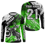 Maxcorners Adult&Kid green custom dirt bike jersey Motocross jersey mens women braaap motocross shirt| MT2709