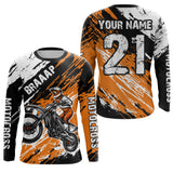 Maxcorners Adult&Kid orange custom dirt bike jersey Motocross jersey mens women braaap motocross shirt| MT2709