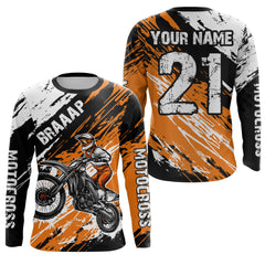 Maxcorners Adult&Kid orange custom dirt bike jersey Motocross jersey mens women braaap motocross shirt| MT2709