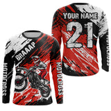 Maxcorners Adult&Kid red custom dirt bike jersey Motocross jersey mens women braaap motocross shirt| MT2709